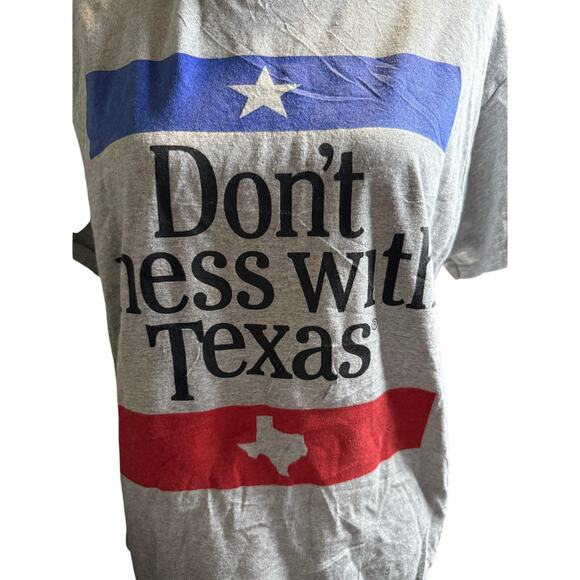 Don't Mess With Texas Vintage Graphic Tee, Gray, Texas Pride, Unisex Large - Picture 2 of 3